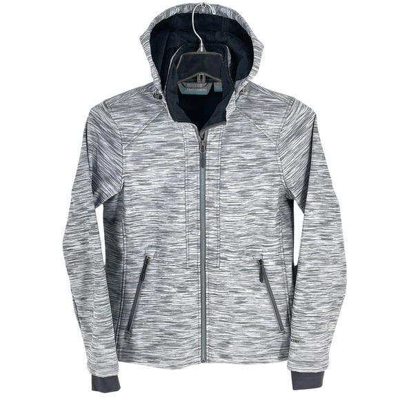 Free Country Jackets & Blazers - Women's Free Country Freeform II Super Softshell Jacket Medium Gray White Hooded